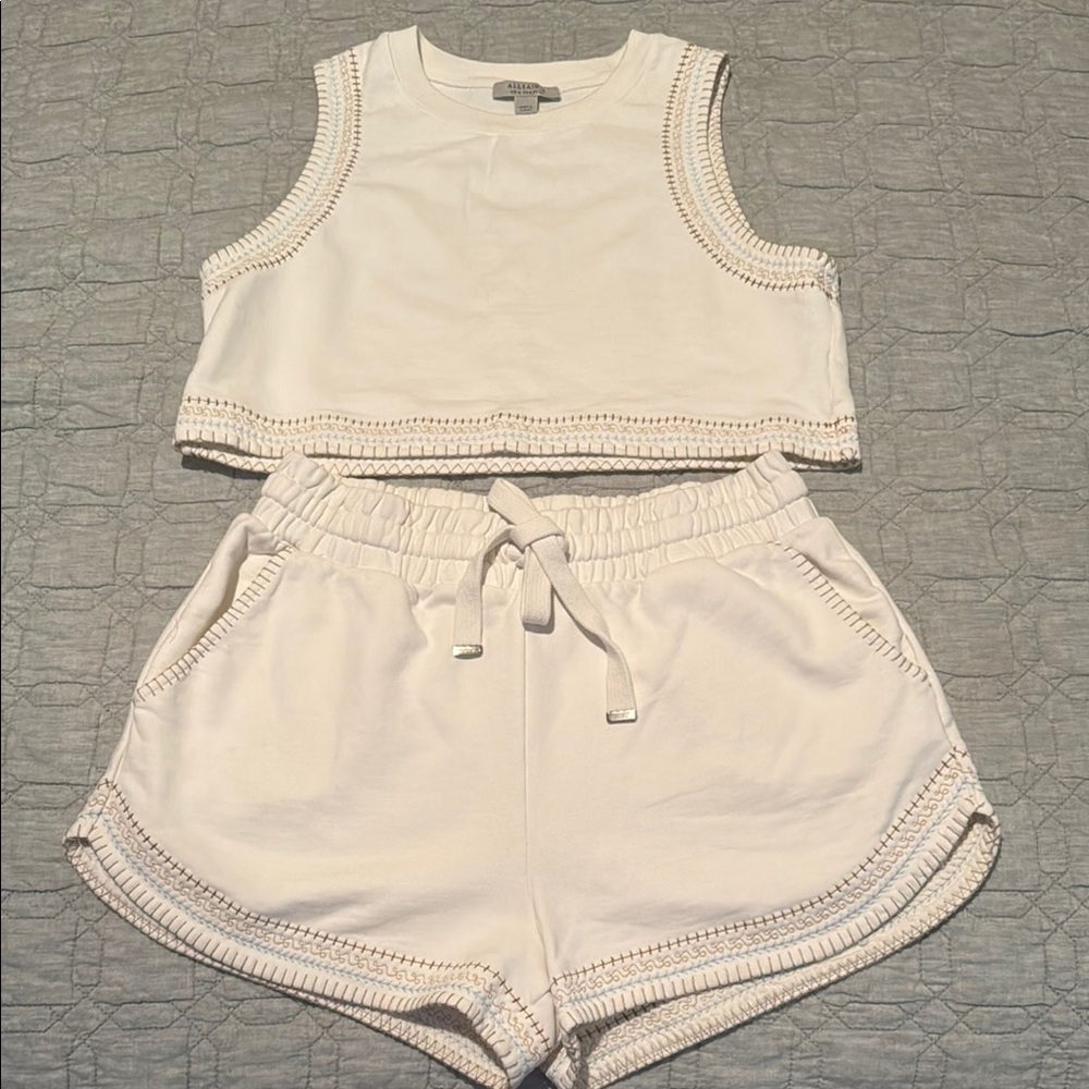 All Saints White Women Shorts and Crop Tank